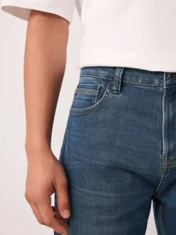 Bleu/Noir - Coupe fuselée régulière - Jeans stretch de confort