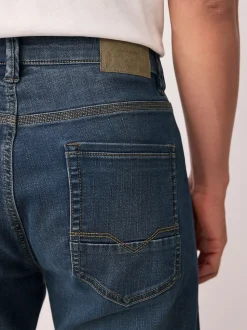 Bleu/Noir - Coupe fuselée régulière - Jeans stretch de confort