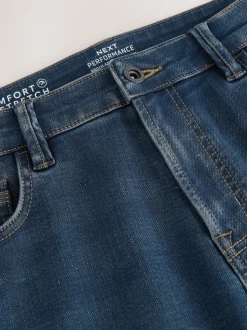 Bleu/Noir - Coupe fuselée régulière - Jeans stretch de confort