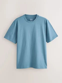 Bleu/Noir/Orange/Vert/Gris/Blanc écru - Ajustement régulier - Lot de t-shirts essentiels en coton 6