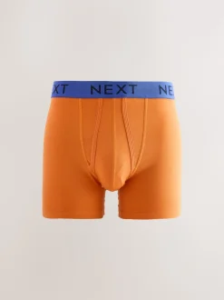 Bleu/Orange Pois lumineux - Lot de 10 - Boxers avec ouverture sur le devant