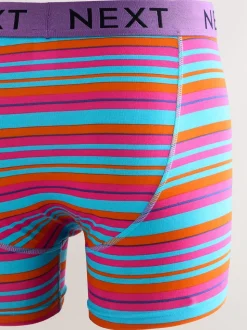 Bleu/Orange Pois lumineux - Lot de 10 - Boxers avec ouverture sur le devant