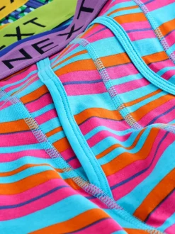 Bleu/Orange Pois lumineux - Lot de 10 - Boxers avec ouverture sur le devant