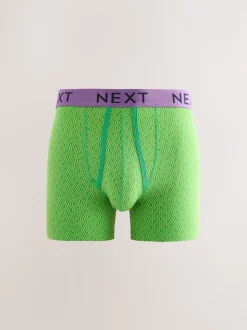 Bleu/Orange Pois lumineux - Lot de 10 - Boxers avec ouverture sur le devant