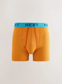 Bleu/Orange Pois lumineux - Lot de 10 - Boxers avec ouverture sur le devant
