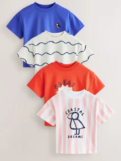 Bleu/Rose - Pack T-shirt 4 (3mois-7ans)