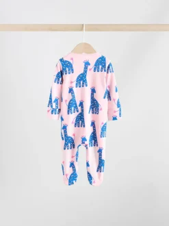 Bleu/rose Animal Character - Lot de 3 dors-bien bébé à fermeture éclair bidirectionnelle (0mois -2ans)