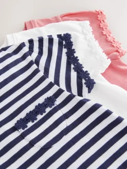 Bleu/rose/blanc - Lot 3 t-shirts Daisy Trim (1.5-16ans)