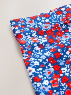 Bleu/Rouge Fleuri - Leggings (3-16ans)