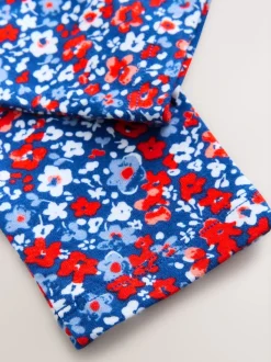 Bleu/Rouge Fleuri - Leggings (3-16ans)