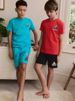 Bleu/Rouge Mario Kart - Pyjama court 100% coton 2 Lot (3-16ans)