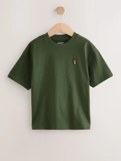 Bleu/rouille/kaki/noir - Lot 4 t-shirts décontractés à manches courtes (3-16ans)