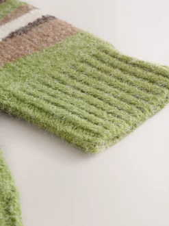 Bleu/vert - Cardigan zippé scène paysage