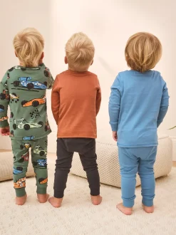 Bleu/vert - Lot de 3 pyjamas Snuggle courts (9mois-10ans)