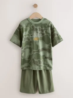 Bleu/Vert camouflage - Pyjama court 3 Pack (3-16ans)
