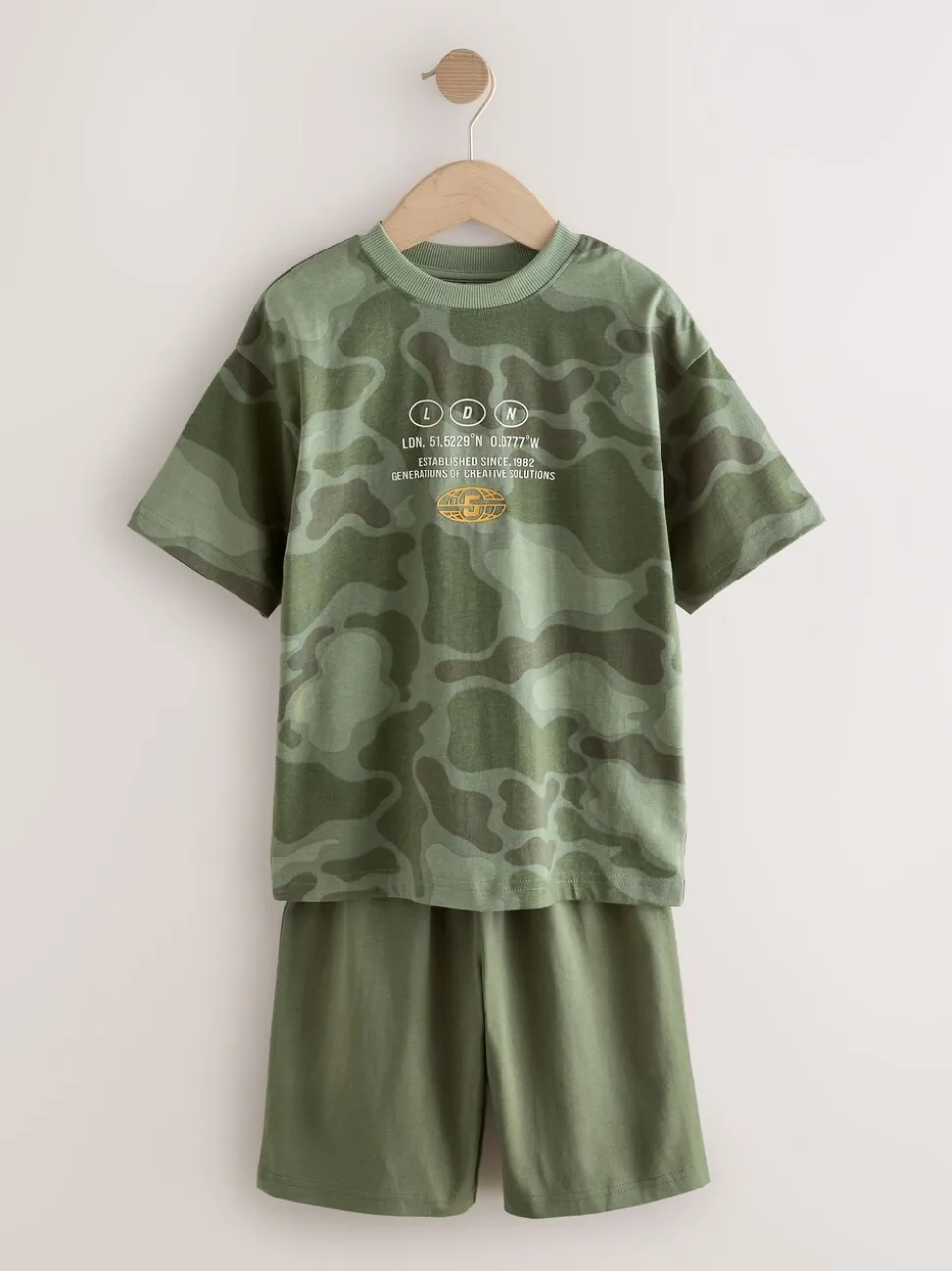 Bleu/Vert camouflage - Pyjama court 3 Pack (3-16ans)