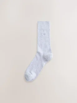 Bleu/Vert/Gris - Lot de 5 - Chaussettes fraîches brodées durables