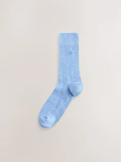Bleu/Vert/Gris - Lot de 5 - Chaussettes fraîches brodées durables