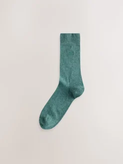 Bleu/Vert/Gris - Lot de 5 - Chaussettes fraîches brodées durables
