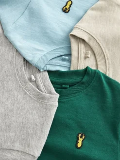 Bleu/Vert/gris/Beige Sable - Lot de 4 T-shirts à manches longues et confortables (3-16ans)