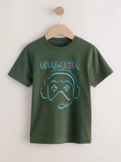 Bleu/Vert/Jaune - T-shirts à manches courtes à imprimé graphique coupe standard Lot de 3 (3à16ans)