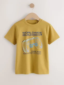 Bleu/Vert/Jaune - T-shirts à manches courtes à imprimé graphique coupe standard Lot de 3 (3à16ans)