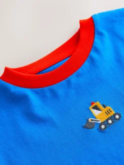 Bleu/vert/jaune Digger - T-shirt color block à manches courtes (3mois-7ans) (3mois-7ans)