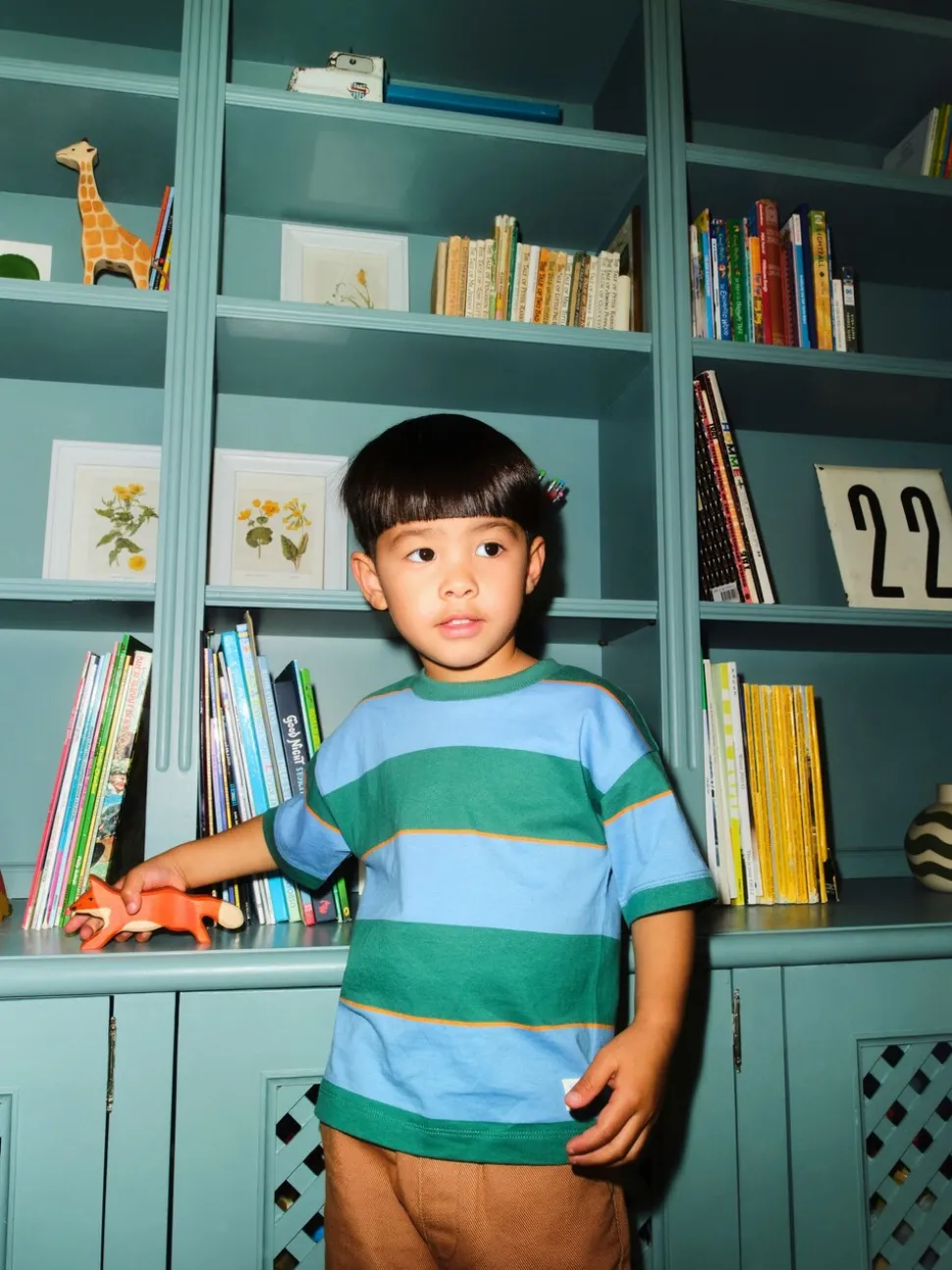 Bleu/Vert/Orange - T-shirt Rayure Manches courtes (3mois-7ans) (3mois-7ans)