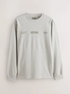 Bleu/Vert/Pierre - T-shirt graphique décontracté à manches longues en lots