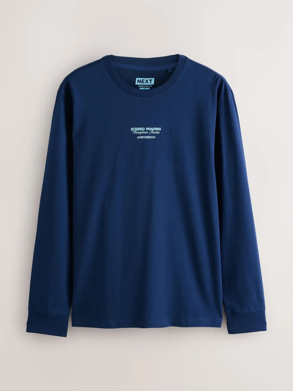 Bleu/Vert/Pierre - T-shirt graphique décontracté à manches longues en lots