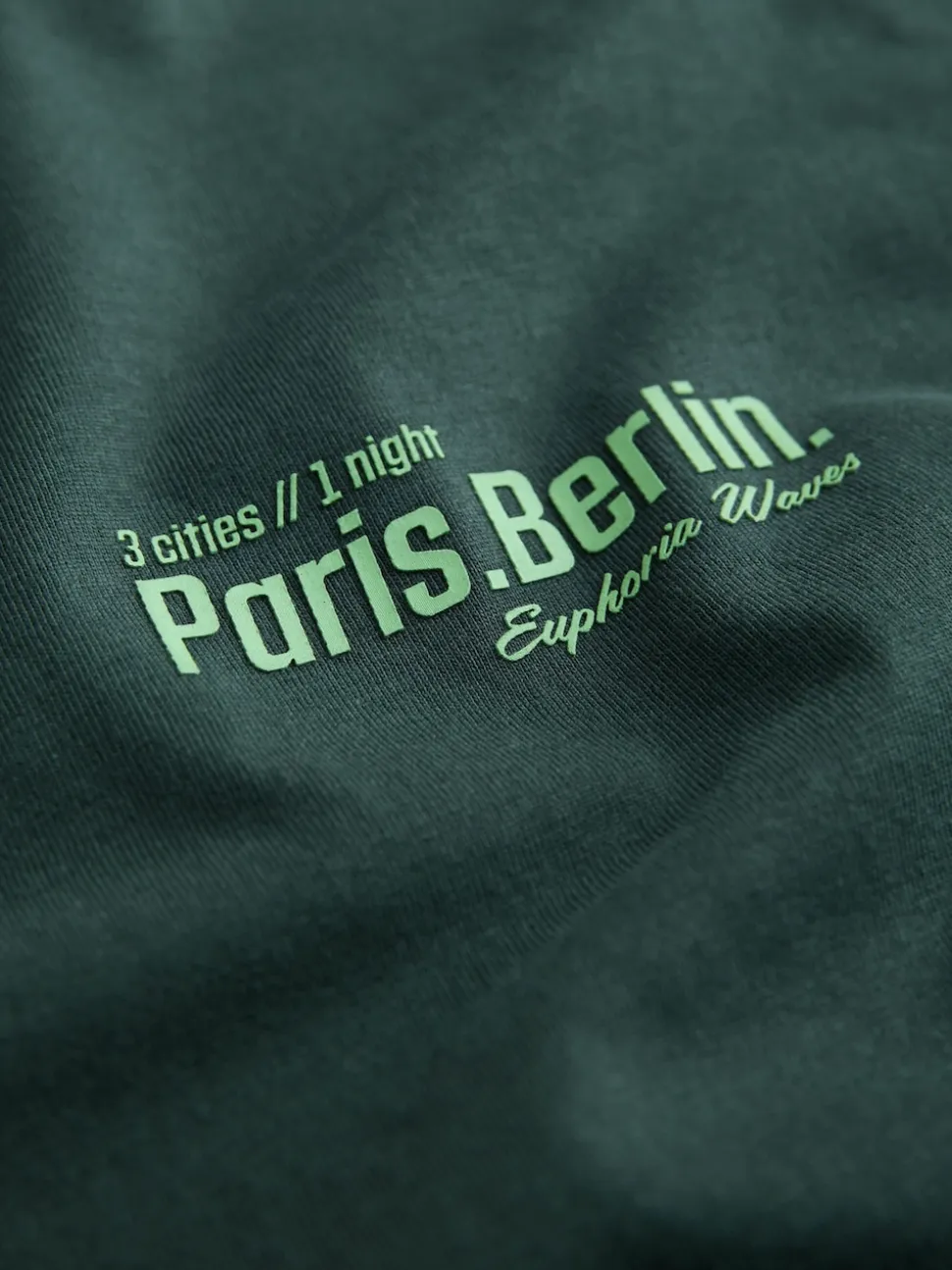 Bleu/Vert/Pierre - T-shirt graphique décontracté à manches longues en lots