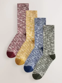 Bleu/vert/rouge/jaune torsadé - Lot de 4 paires de chaussettes épaisses