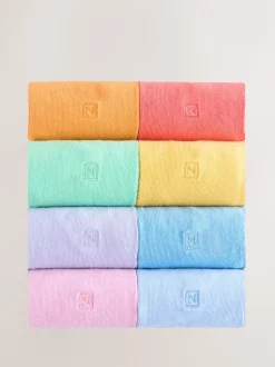 Bleu/Vert/Violet - Lot de 8 - Chaussettes fraîches brodées durables