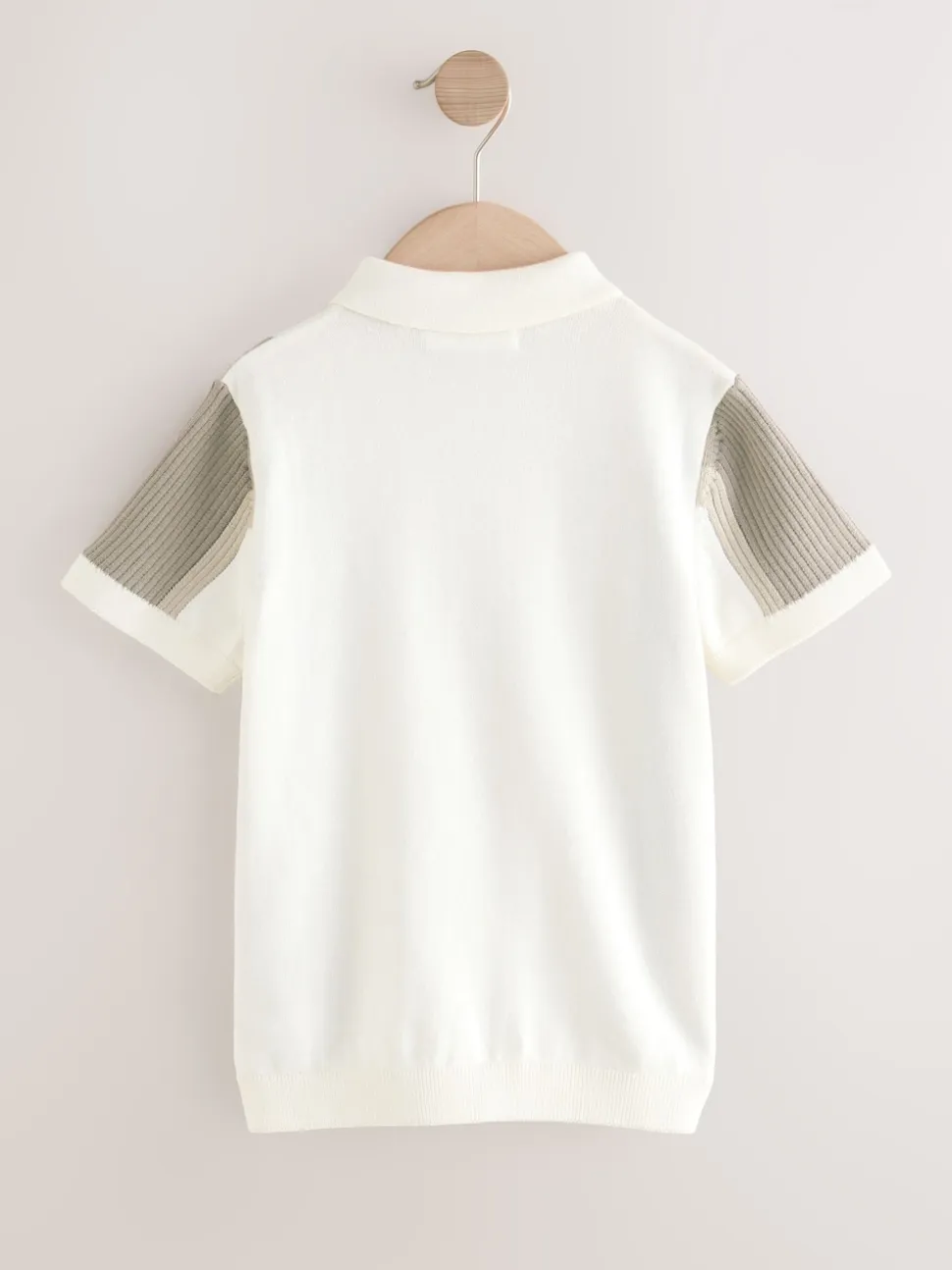 Bloc de couleur neutre - Polos tricotés à col zippé (3-16yrs)