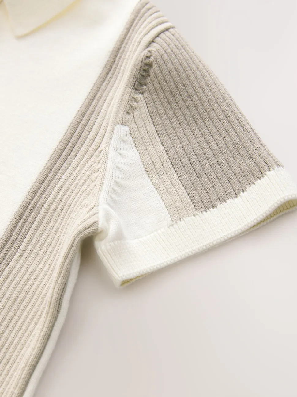 Bloc de couleur neutre - Polos tricotés à col zippé (3-16yrs)