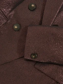 bordeaux - Blazer de costume croisé métallisé Reiss Sienna en coton