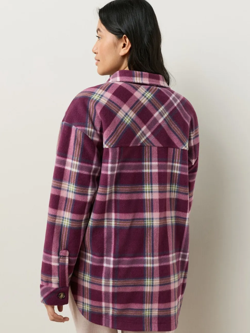 Bordeaux à carreaux rouge - Veste-chemise polaire