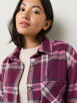 Bordeaux à carreaux rouge - Veste-chemise polaire