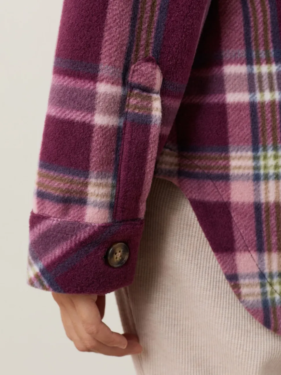 Bordeaux à carreaux rouge - Veste-chemise polaire