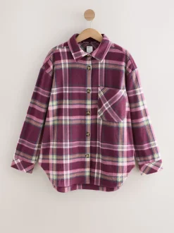 Bordeaux à carreaux rouge - Veste-chemise polaire