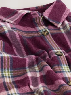 Bordeaux à carreaux rouge - Veste-chemise polaire