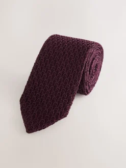 bordeaux - Cravate Signature en soie texturée