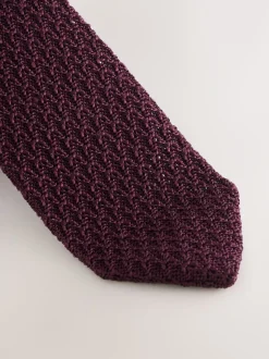 bordeaux - Cravate Signature en soie texturée