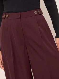 bordeaux - Friends Like These Pantalons Amples Haut de Gamme à Taille Réglable