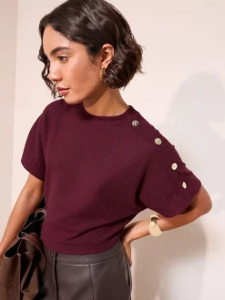 bordeaux - Haut Friends Like These boutonné à manches courtes
