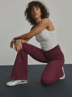 bordeaux - Leggings Kickflare côtelés