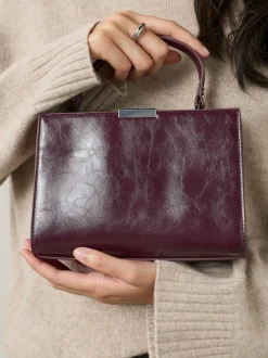 bordeaux - Sac à poignée supérieure effet Crocs