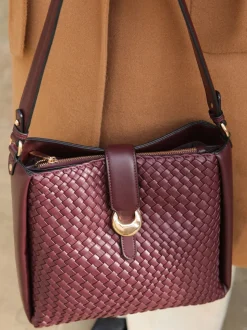 bordeaux - Sac hobo Luella Grey Taupe Flora Weave