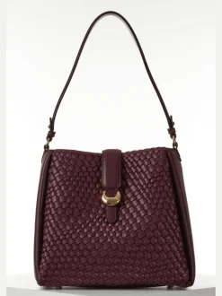 bordeaux - Sac hobo Luella Grey Taupe Flora Weave