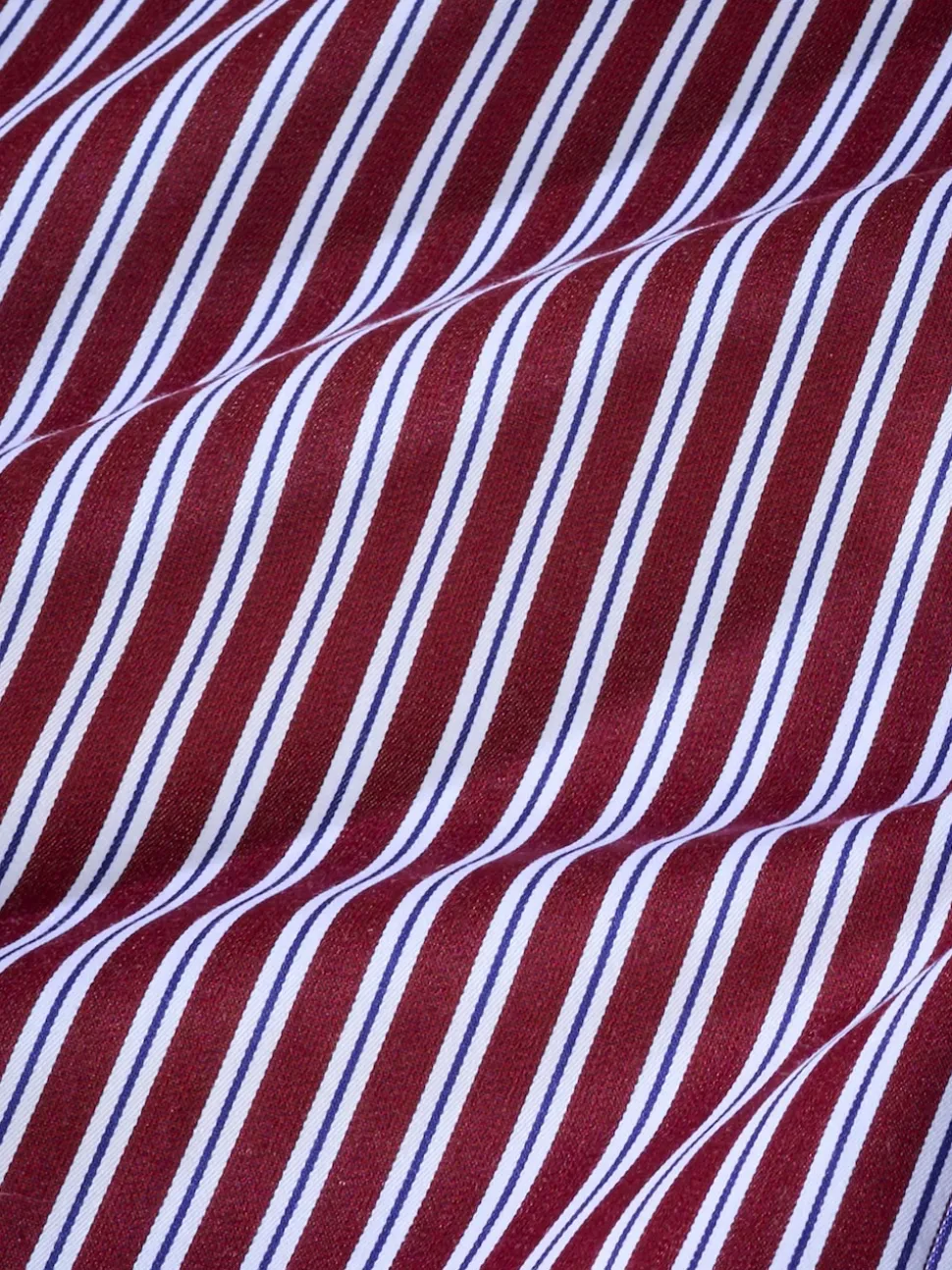 Bordeaux rouge rayé - Chemise Signature à manchette simple 100% coton